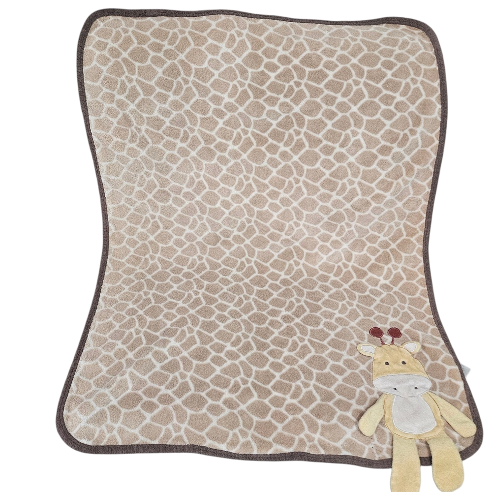 2010 Koala‎ Baby Gender Nuetral Giraffe 3D Blanket Cream Brown 30x40 Lovey Vtg